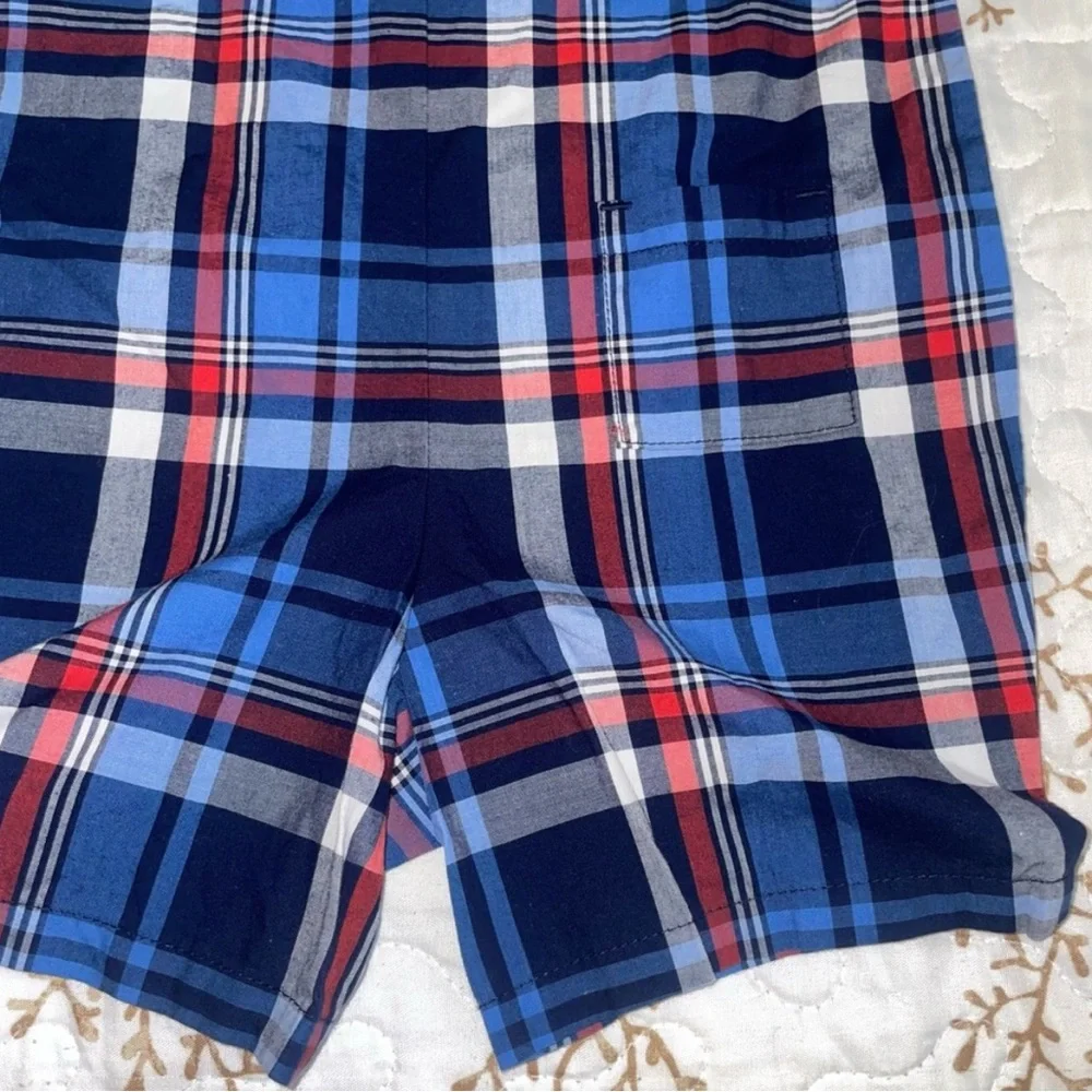 NWT Janie and Jack baby plaid collared button up onesie jumper 6-12 months blue - Picture 7 of 7